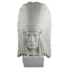 Sculpture. Indian Chief. Signed Gunnar Nylund, Rörstrand 1940s