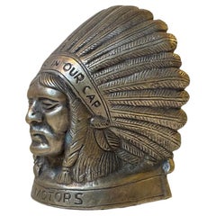 Used Indian Chief Hood Ornament by Guy Motors, England, 1920s