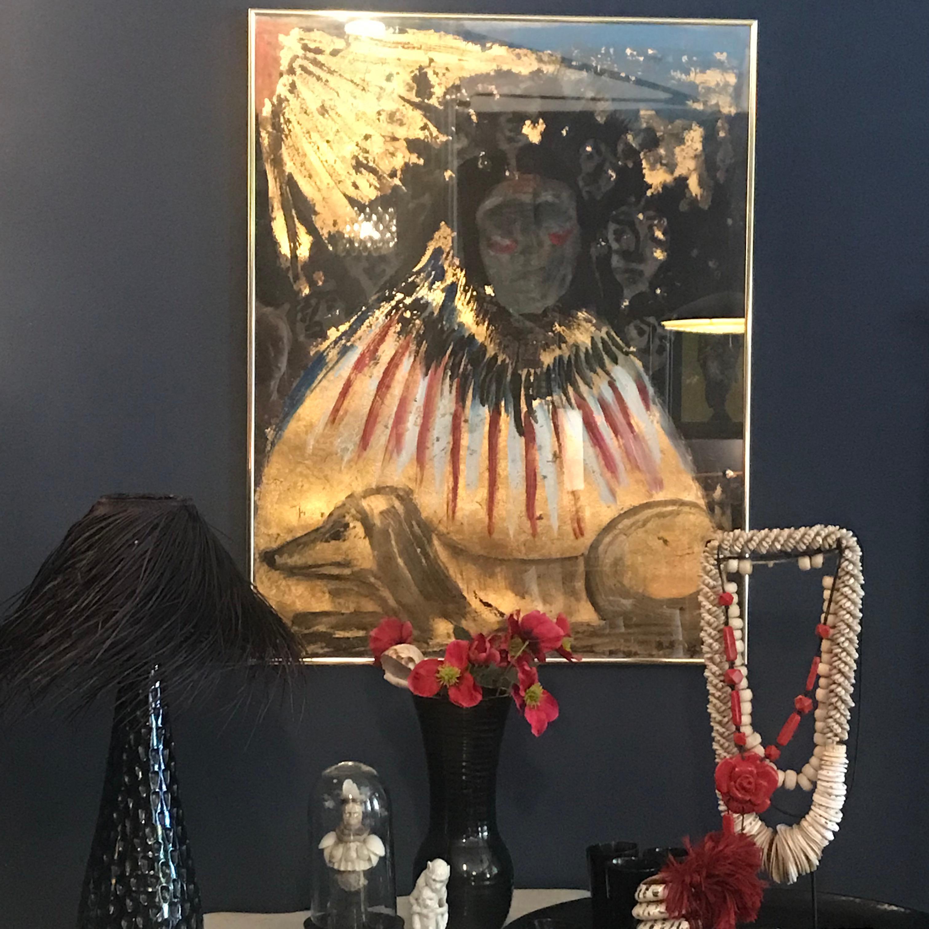 Indian Chief Painting In Good Condition For Sale In Munich, DE