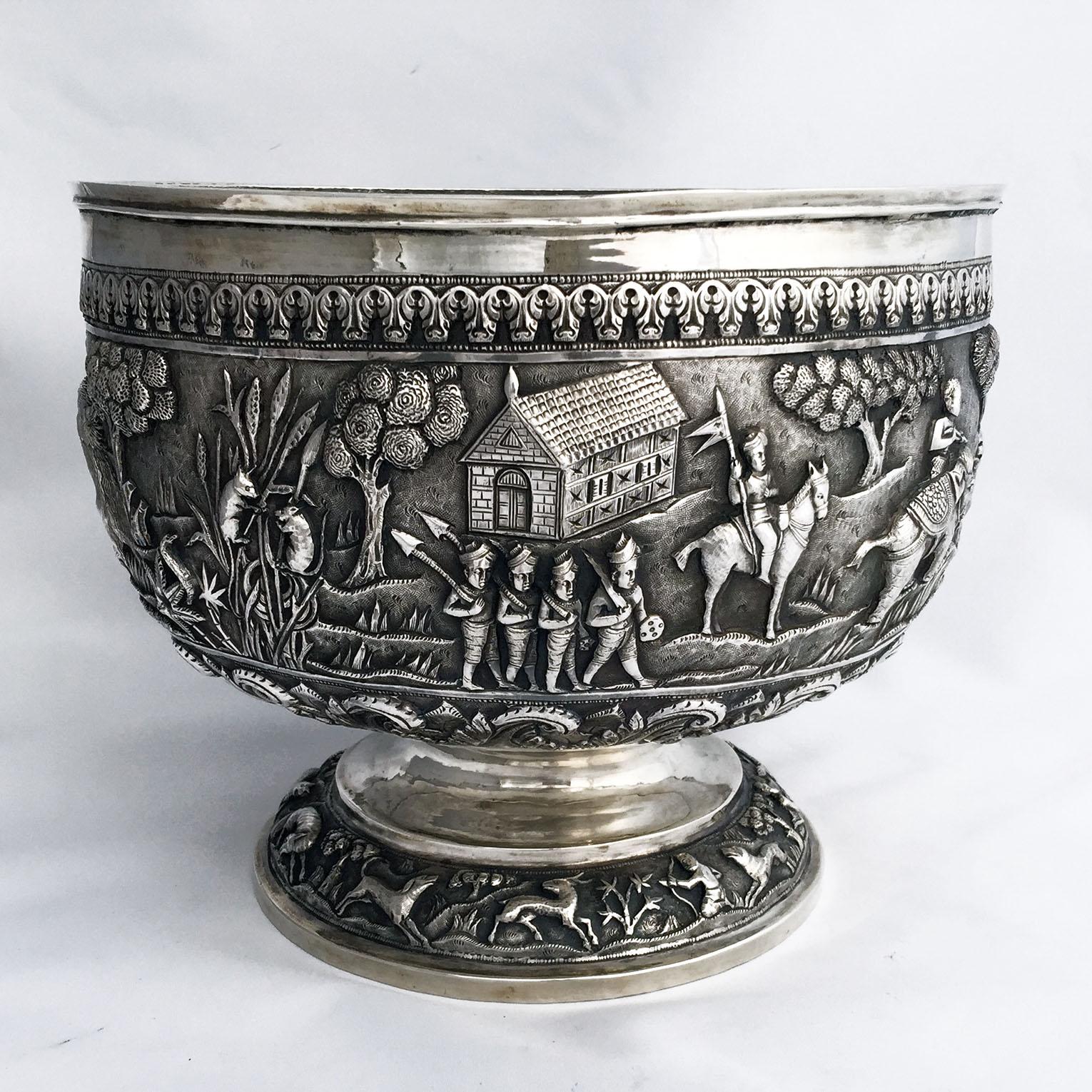 British Colonial Indian Colonial Presentation Bowl For Sale