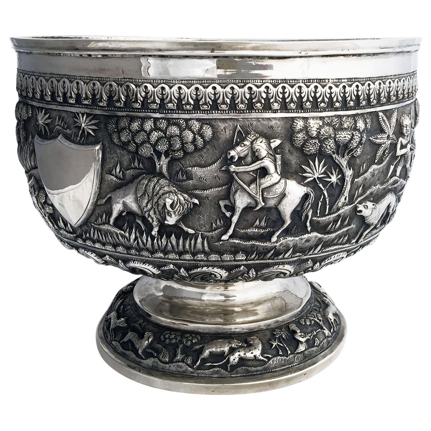 Indian Colonial Presentation Bowl For Sale