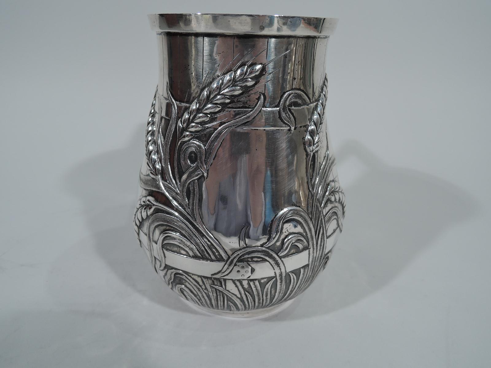 Anglo Raj Indian Colonial Silver Beer Barrel Mug by Allan & Hayes