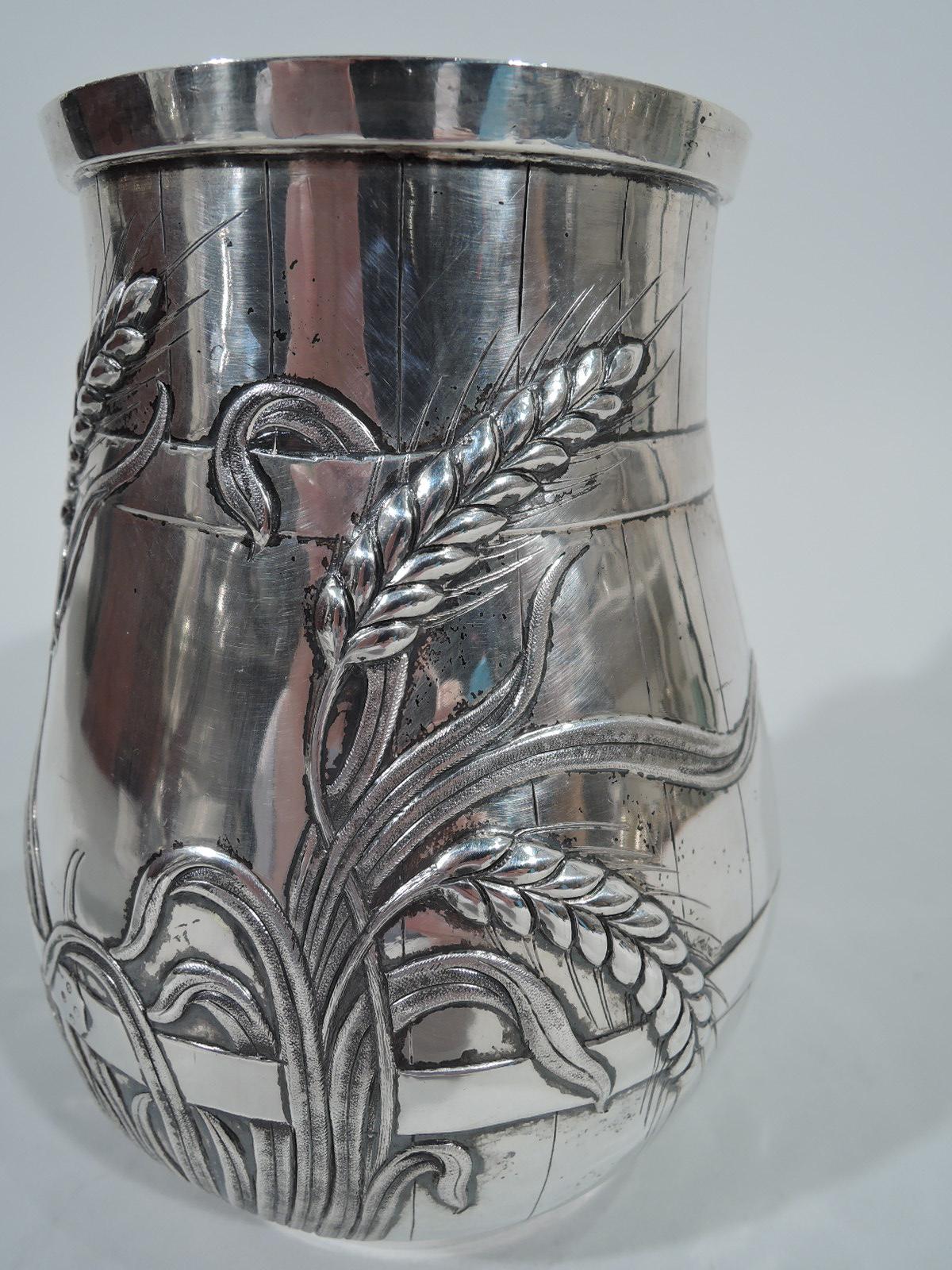 19th Century Indian Colonial Silver Beer Barrel Mug by Allan & Hayes