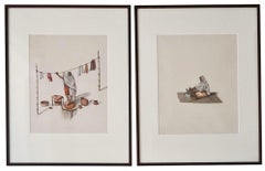 Indian Company School Gouache Paintings on Paper, Professions, Set of 2, C. 1810