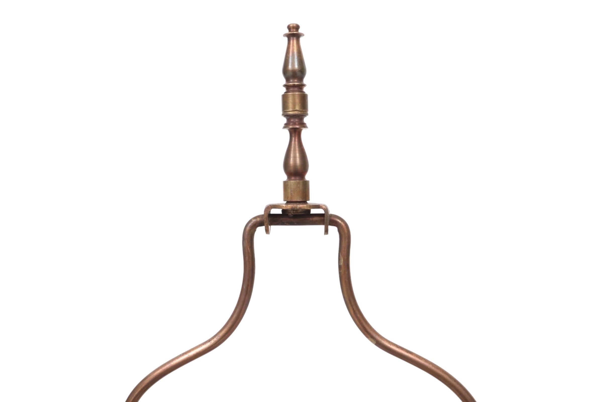 Bohemian Indian Copper & Teal Table Lamp For Sale