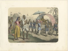 Indian Costumes – Bramin Couple, Bayadères and Nabob in Palanquin, c.1845