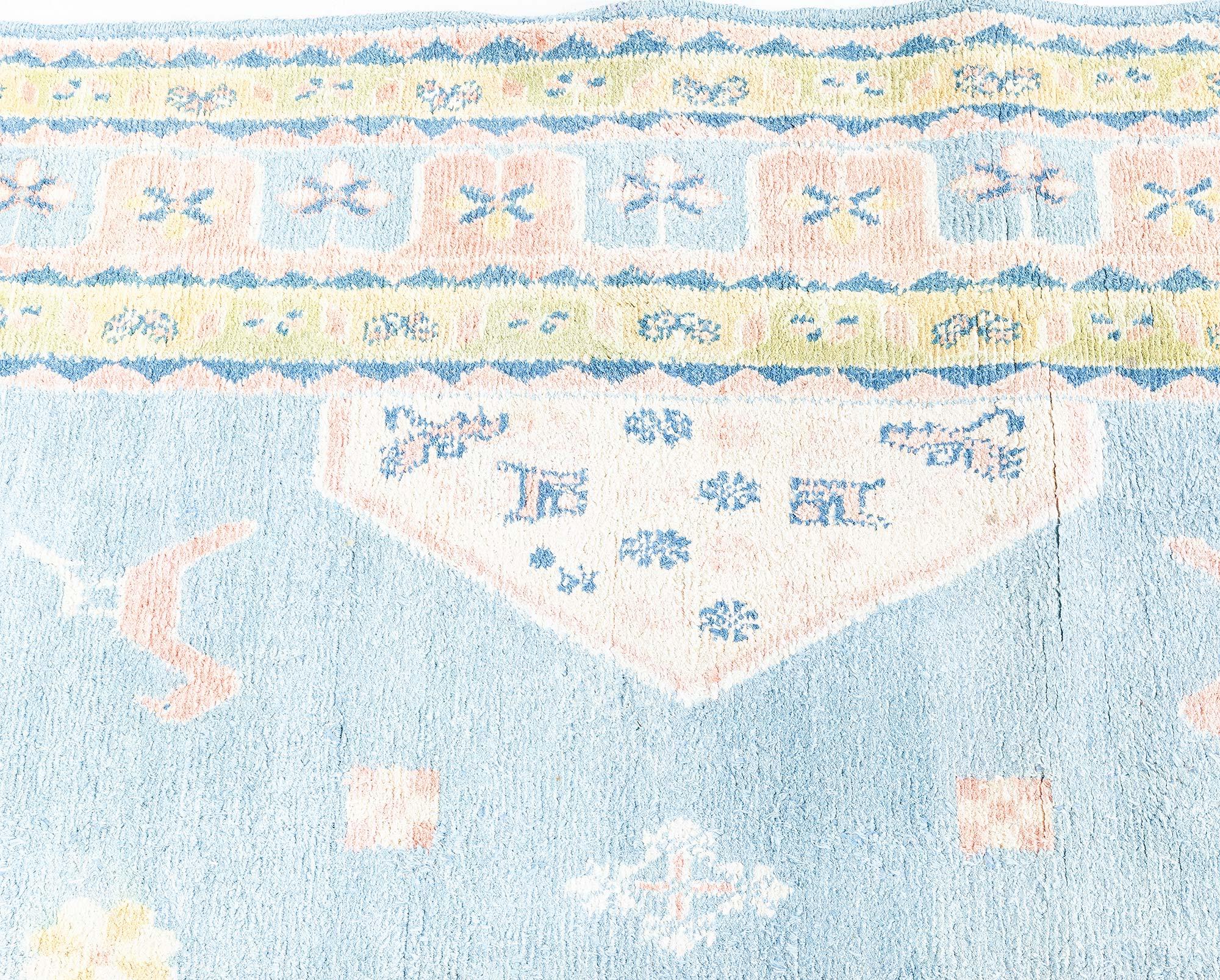 Tessuto a mano Tappeto Agra in cotone indiano Doris Leslie Blau in vendita
