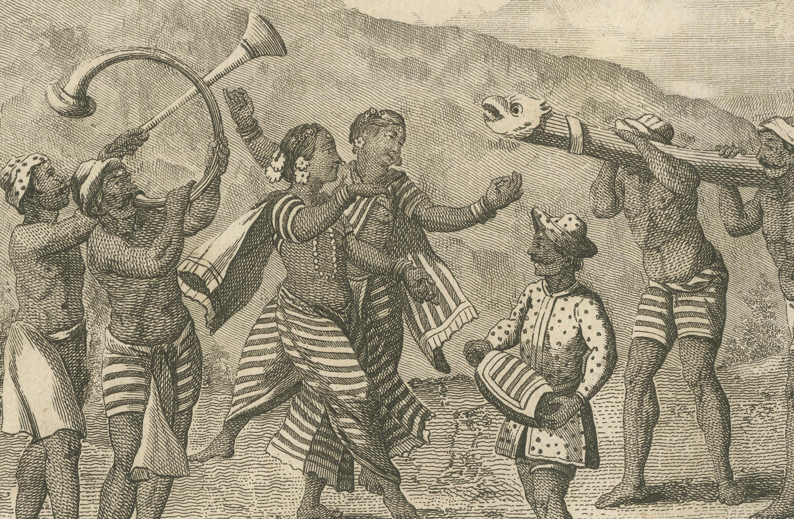 Indisches Paar in zeremonieller Sänfte - Sonnerat-Stich, Paris 1806 im Zustand „Gut“ im Angebot in Langweer, NL