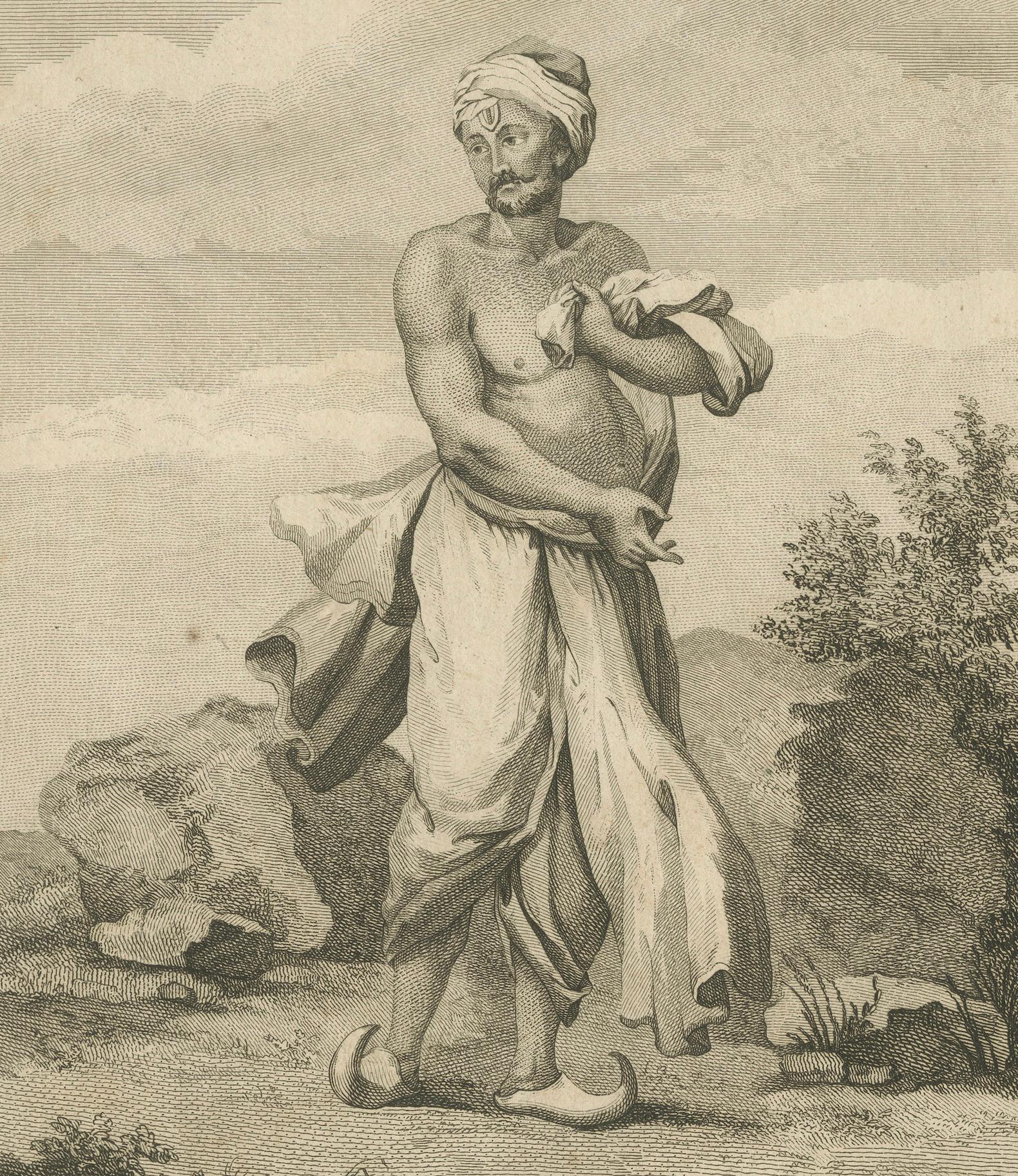 Indischer Verehrer von Vishnu - Stich aus Sonnerats Reise nach Indien 1806 (Graviert) im Angebot
