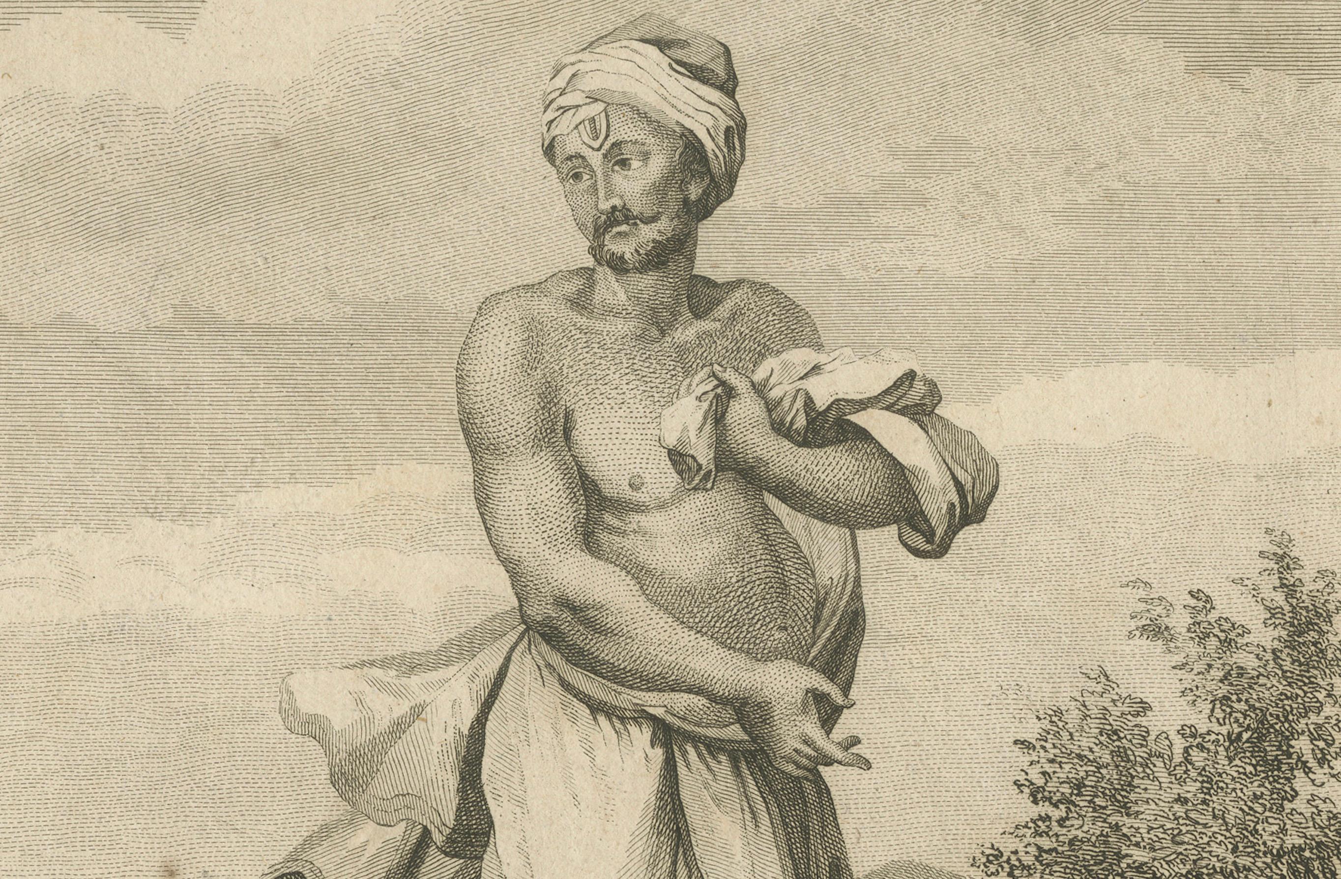 Indischer Verehrer von Vishnu - Stich aus Sonnerats Reise nach Indien 1806 (Frühes 19. Jahrhundert) im Angebot