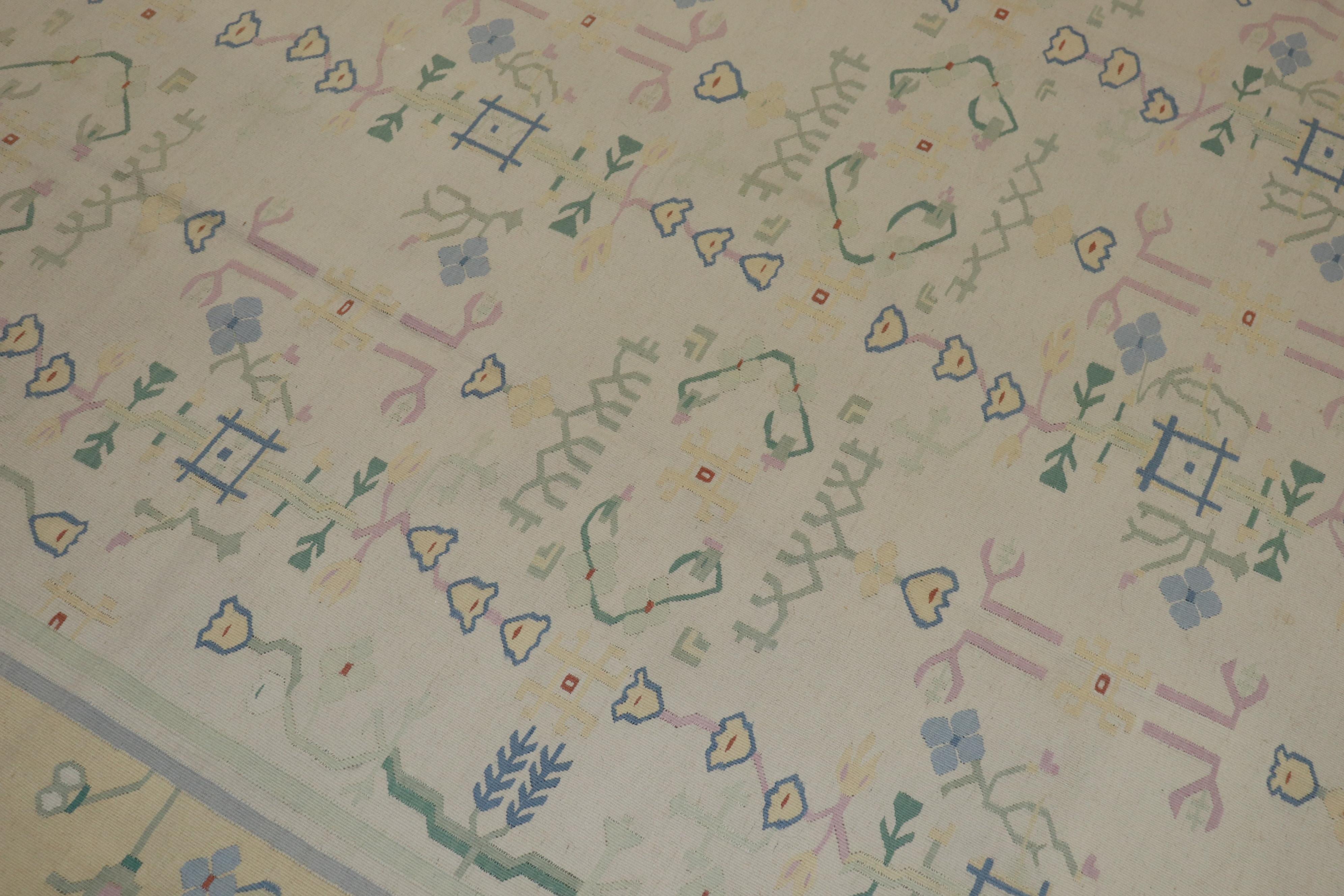Tapis Dhurrie indien inspiré par les tapis scandinaves, fin du XXe siècle en vente 1