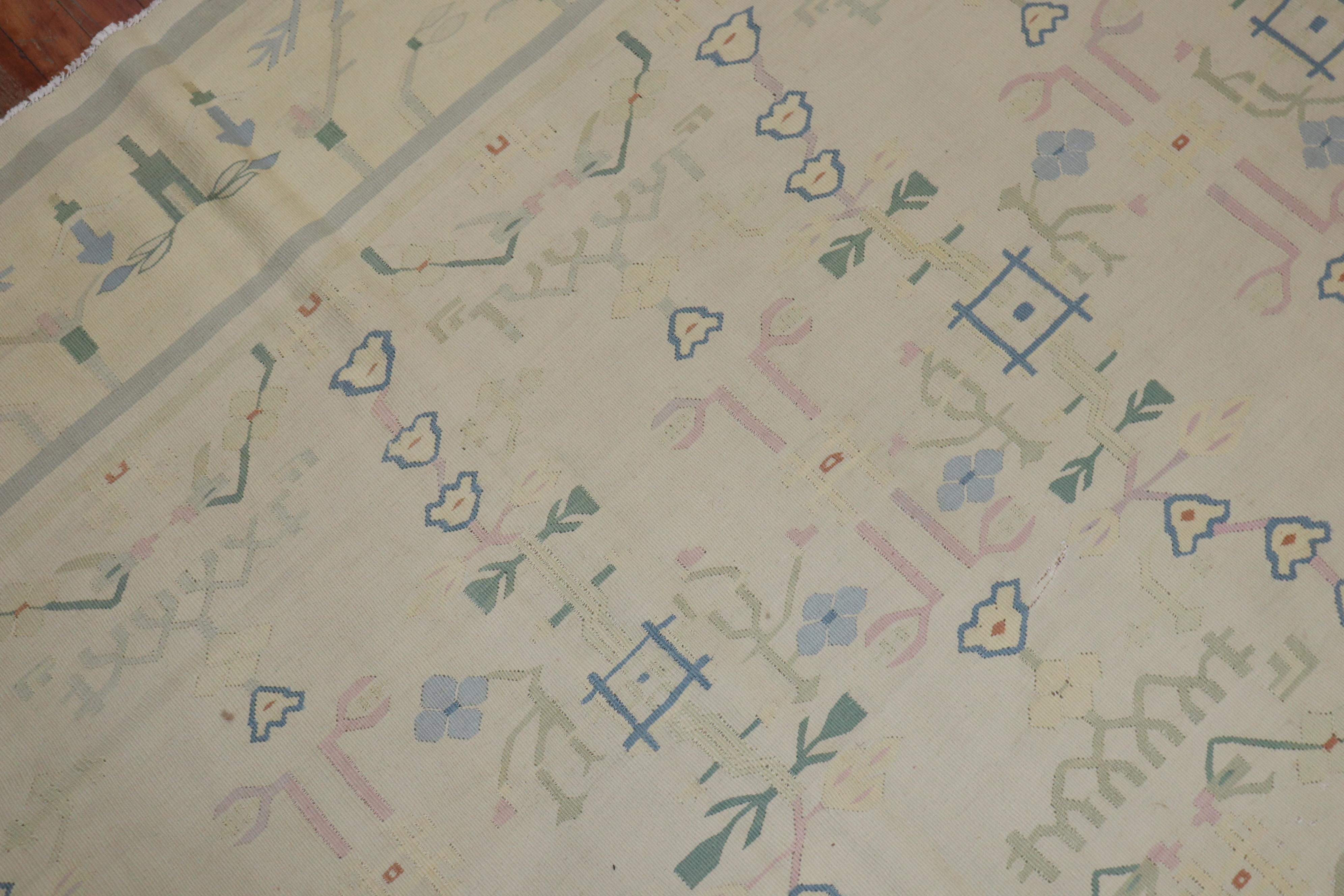 Tapis Dhurrie indien inspiré par les tapis scandinaves, fin du XXe siècle en vente 2