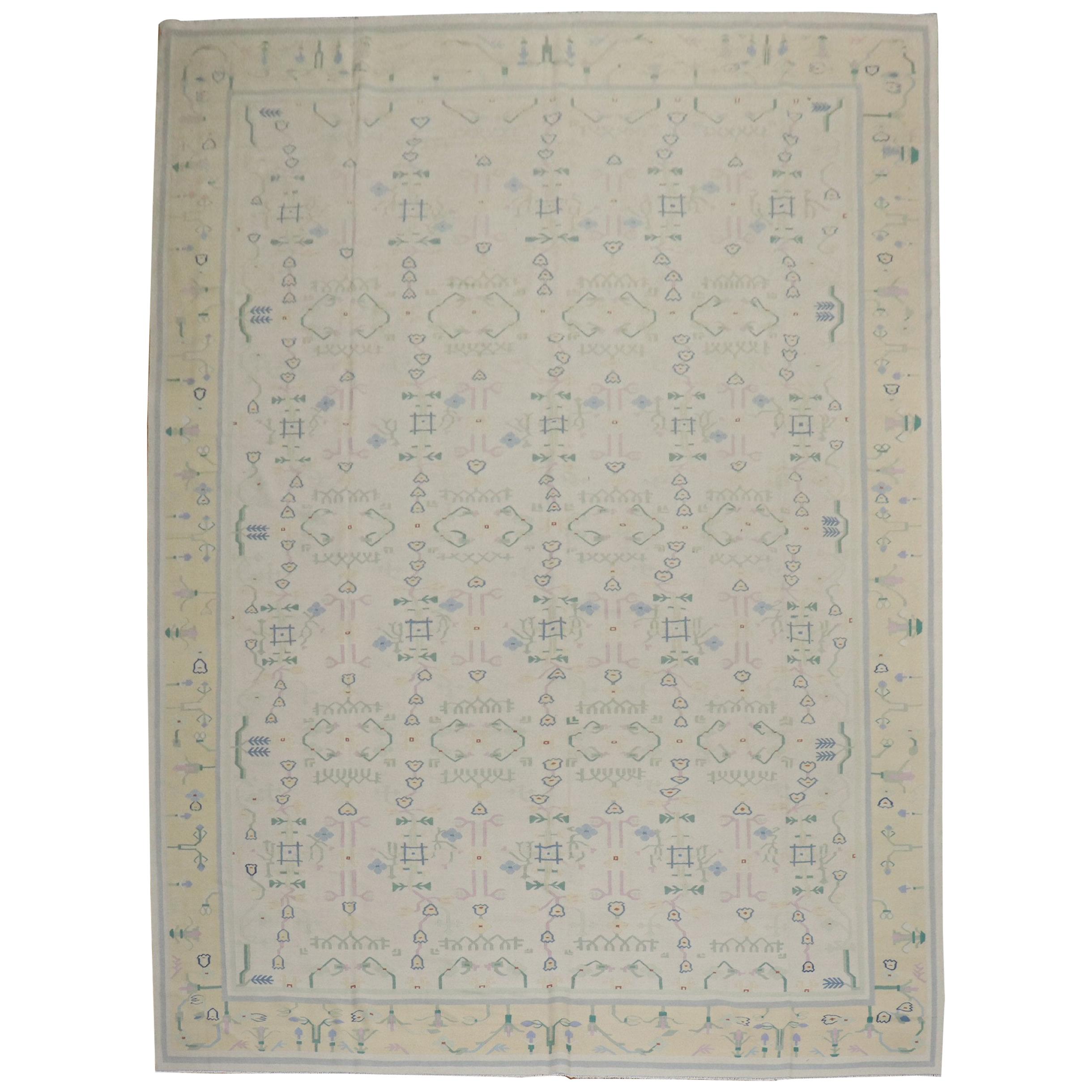 Tapis Dhurrie indien inspiré par les tapis scandinaves, fin du XXe siècle