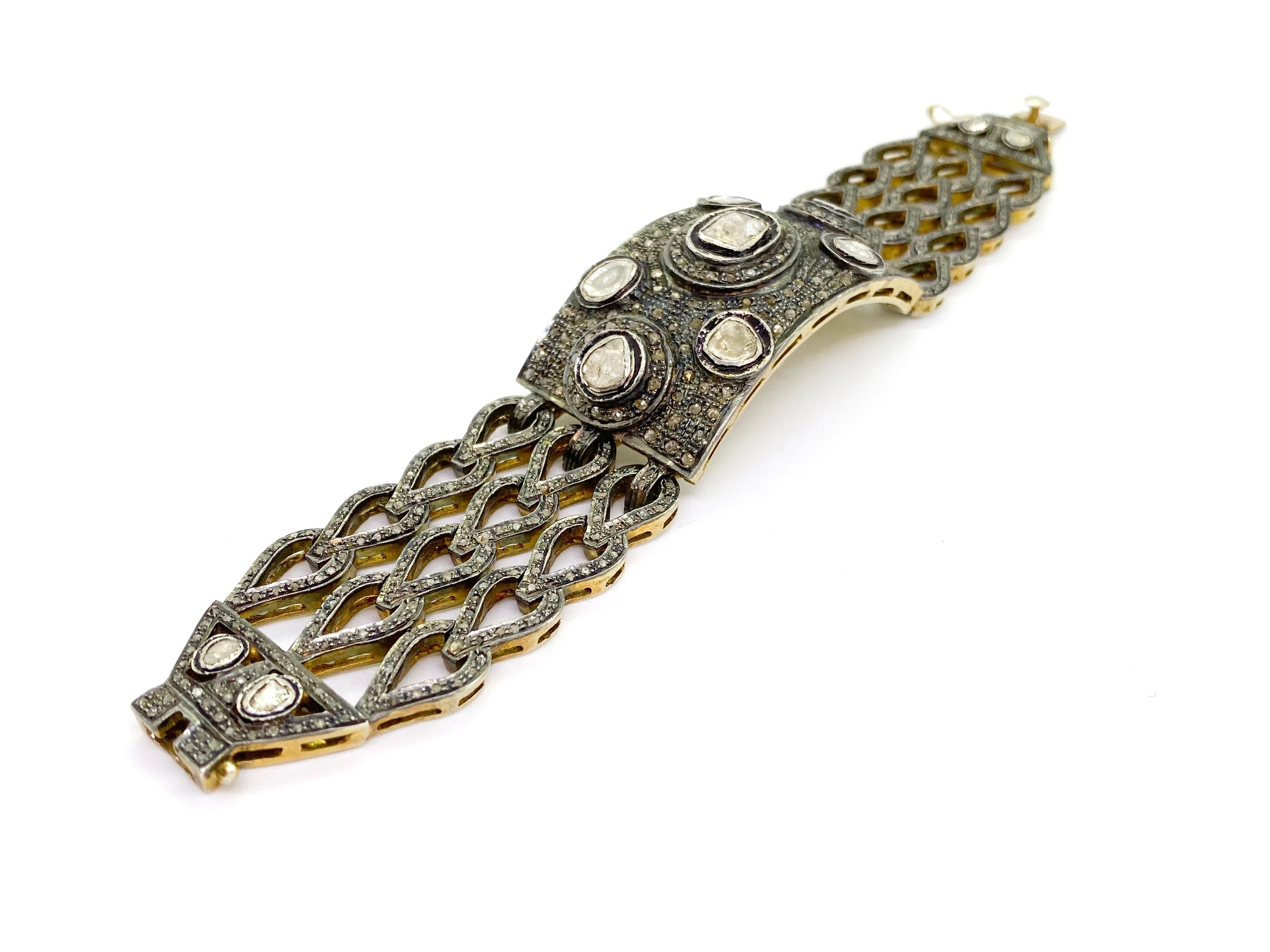 Women's or Men's Indian Diamond Bracelet For Sale