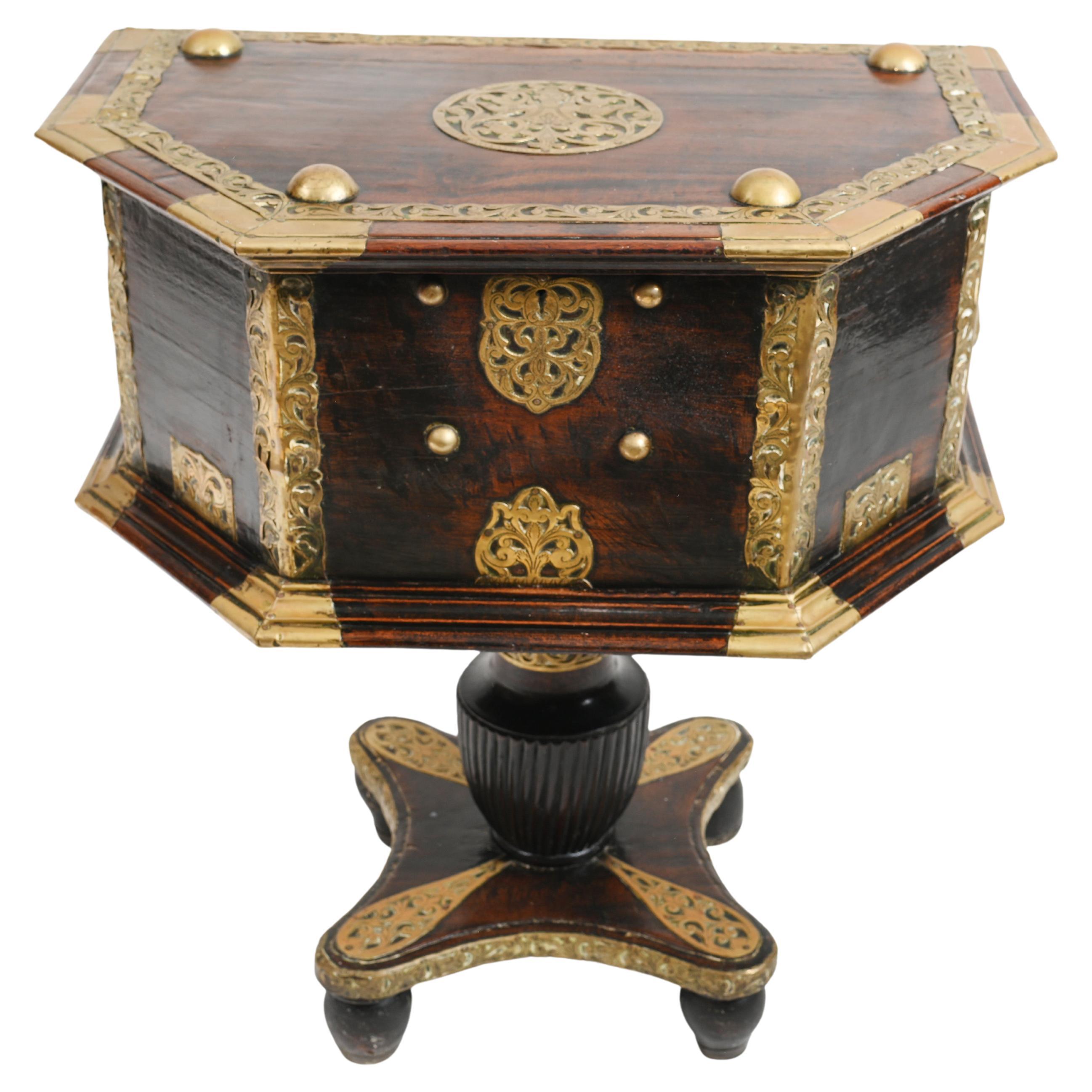 Indian Dowry Chest Cabinet Hindhu Antiques Brass For Sale