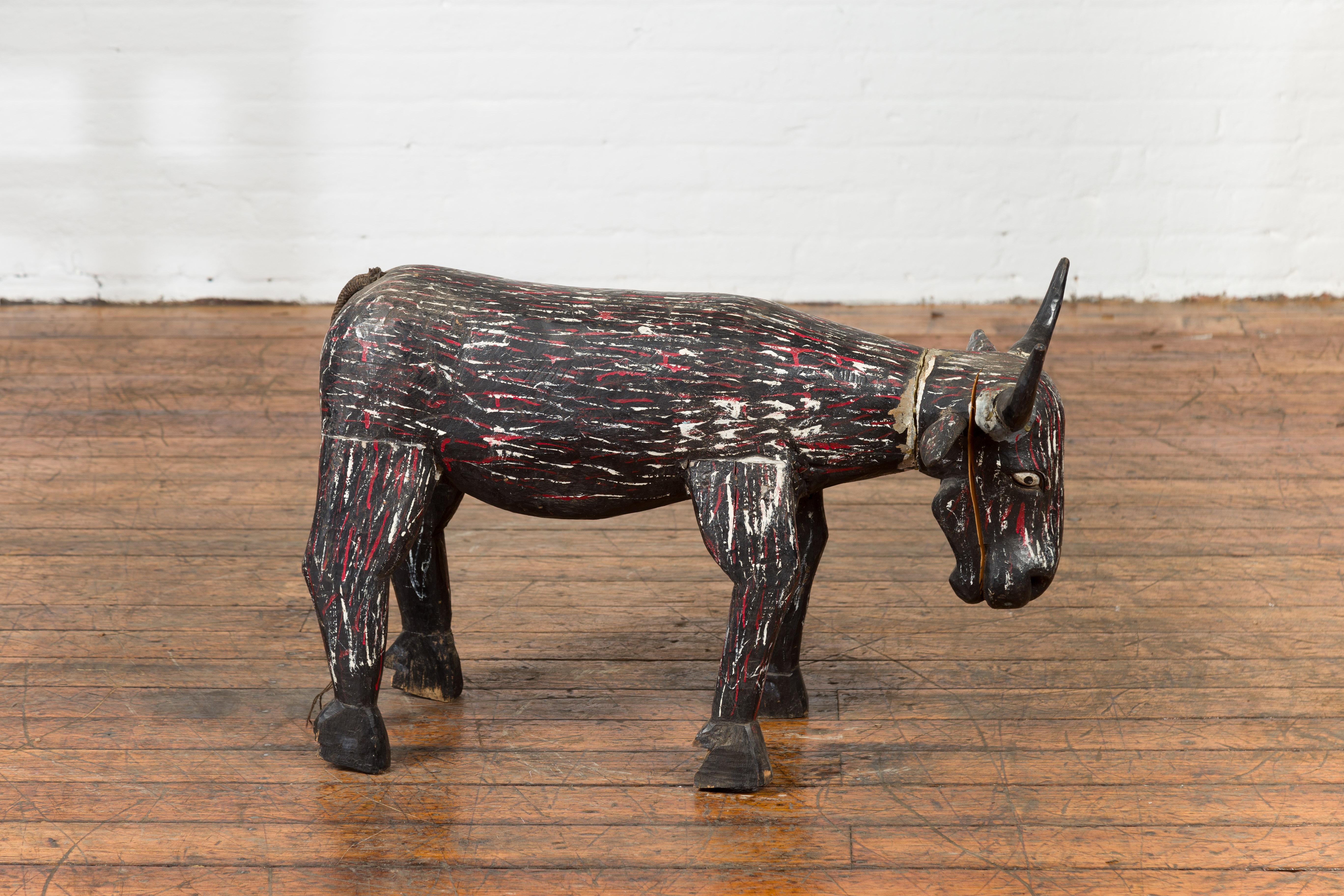 wooden indian cow sculpture 18th century