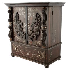 Indian Ebony Miniature Cabinet, 19th Century