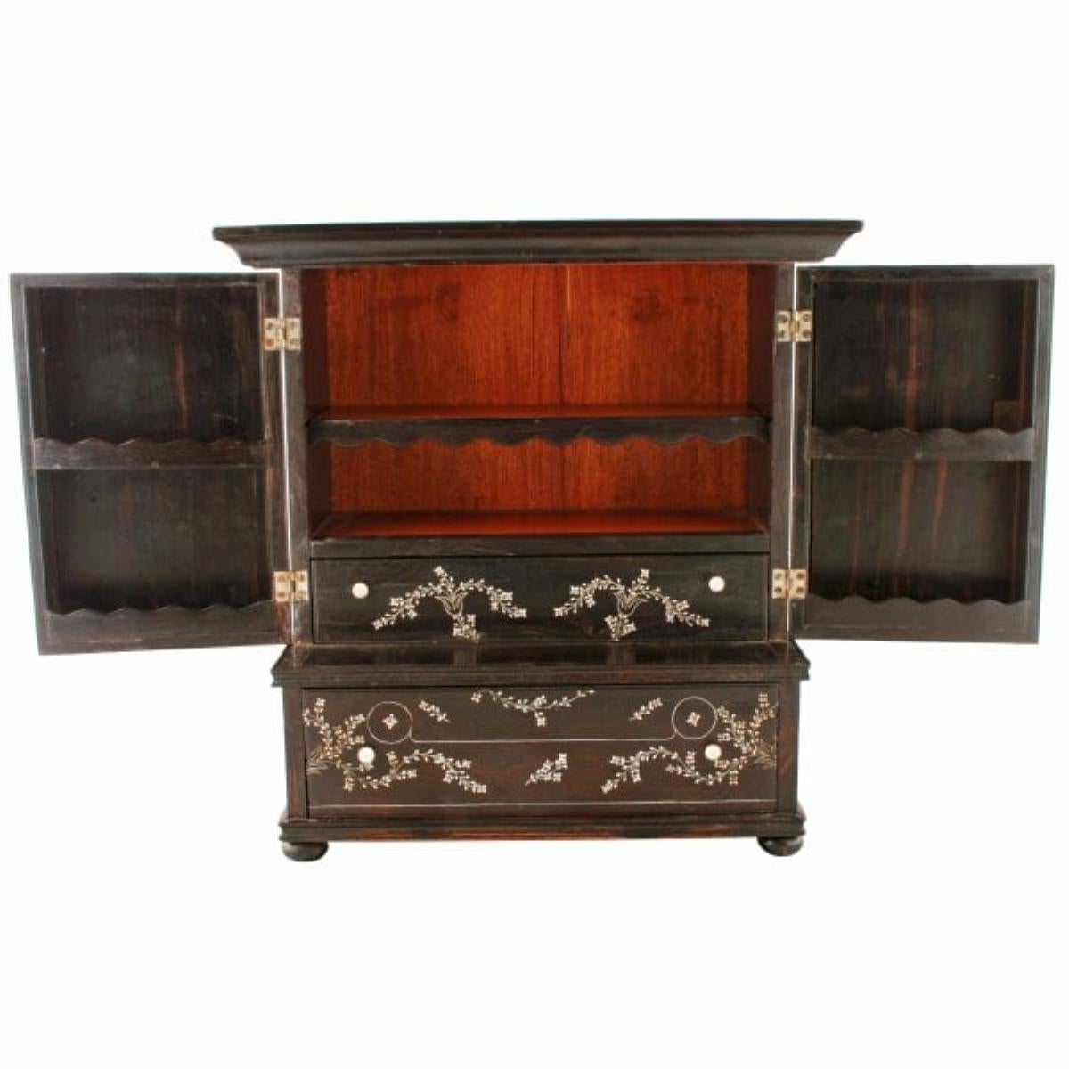 Indian Ebony Miniature Cabinet, 19th Century  For Sale 1