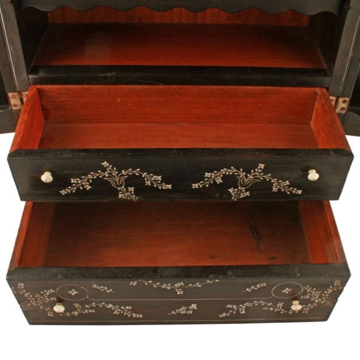 Indisches Ebenholz-Miniatur-Kabinett, 19. Jahrhundert  im Angebot 2