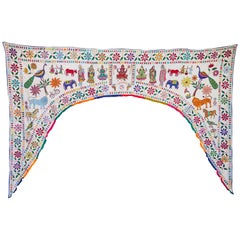Antique Indian Embroidered  Archway Turan