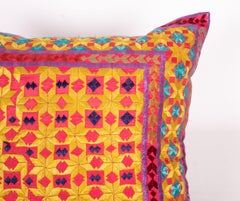 Indian Embroidered Pillow Case, Mid-20th Century