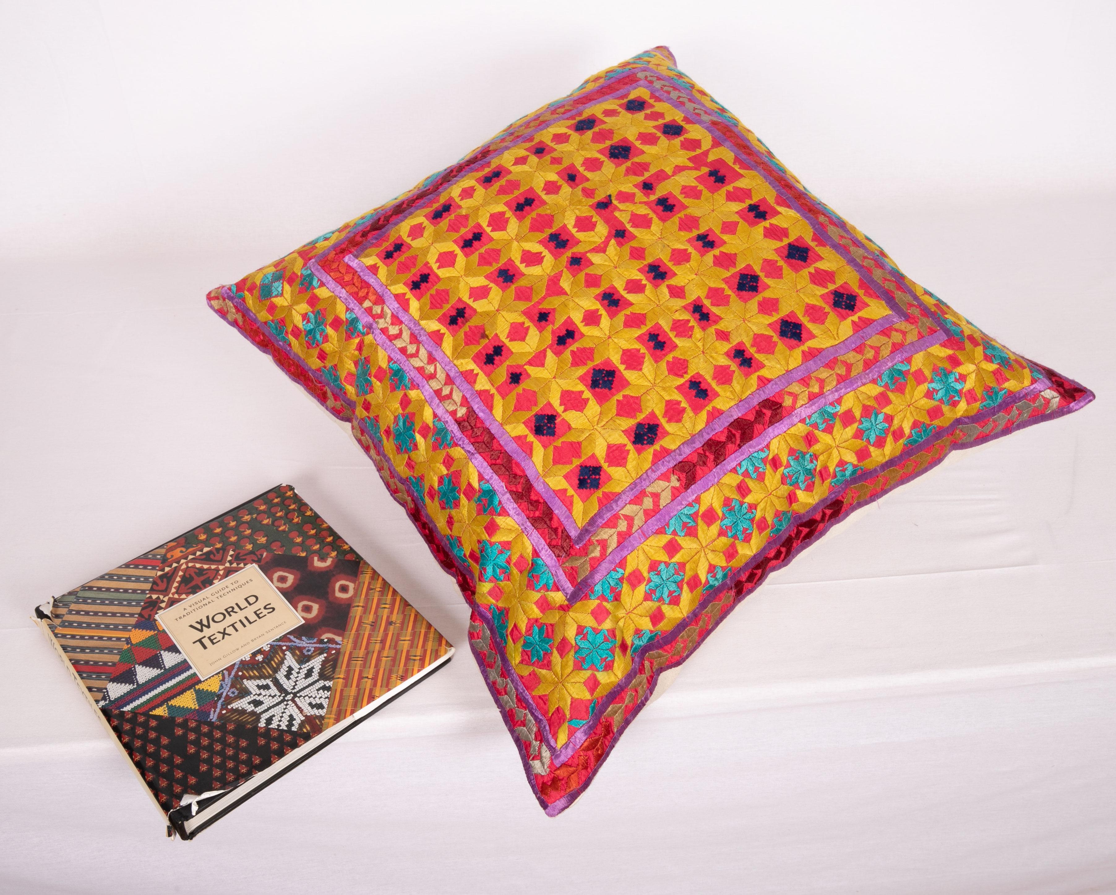 Indian Embroidered Pillow Case, Mid-20th Century For Sale 2