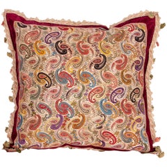 Indian Embroidered Pillow Case Mid-20th Century