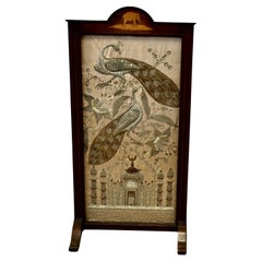 Indian Embroidered Silver and Gold Taj Mahal Screen