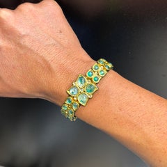 Indian Emerald And Enamel Reversible Bracelet