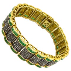Vintage Indian Emerald Diamond Bracelet