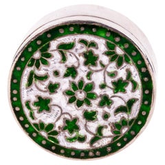 Boîte à priser en émail cloisonné indien avec motif floral 19e siècle