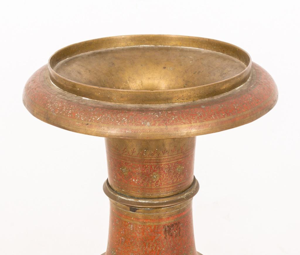 Other Indian Enameled Copper Baluster Vase For Sale