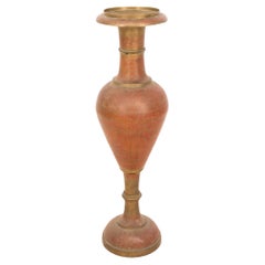 Jarrón balaustre de cobre esmaltado indio