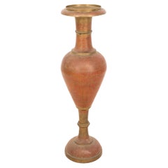 Indian Enameled Copper Baluster Vase