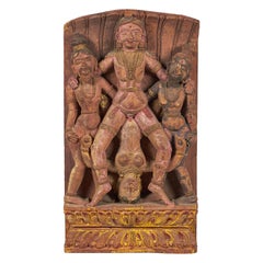 Indian Erotic Carved Wall Plaque