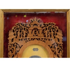 Indian Filigree Wall Plaque with Framed Miniature Painting