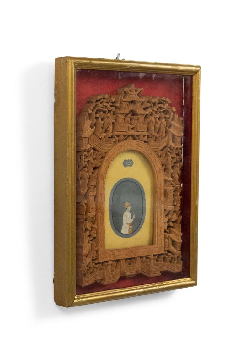 Unknown Indian Filigree Wall Plaque with Framed Miniature Painting For Sale