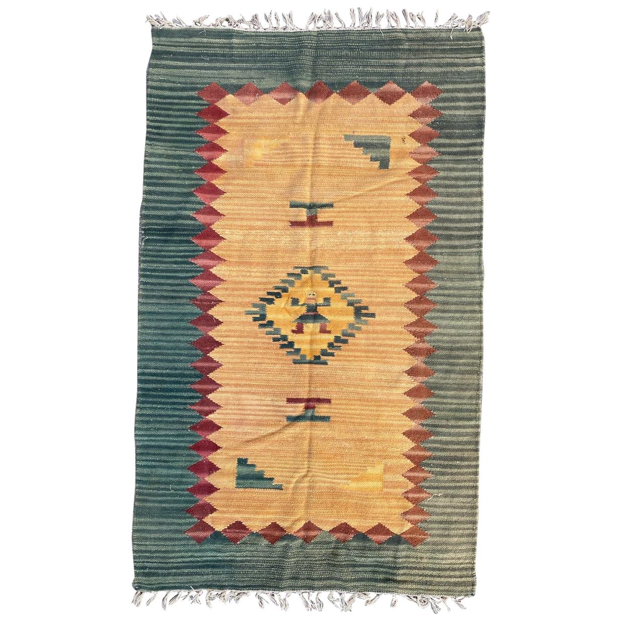 Indian Flat Durhie Kilim Gabbeh Design For Sale