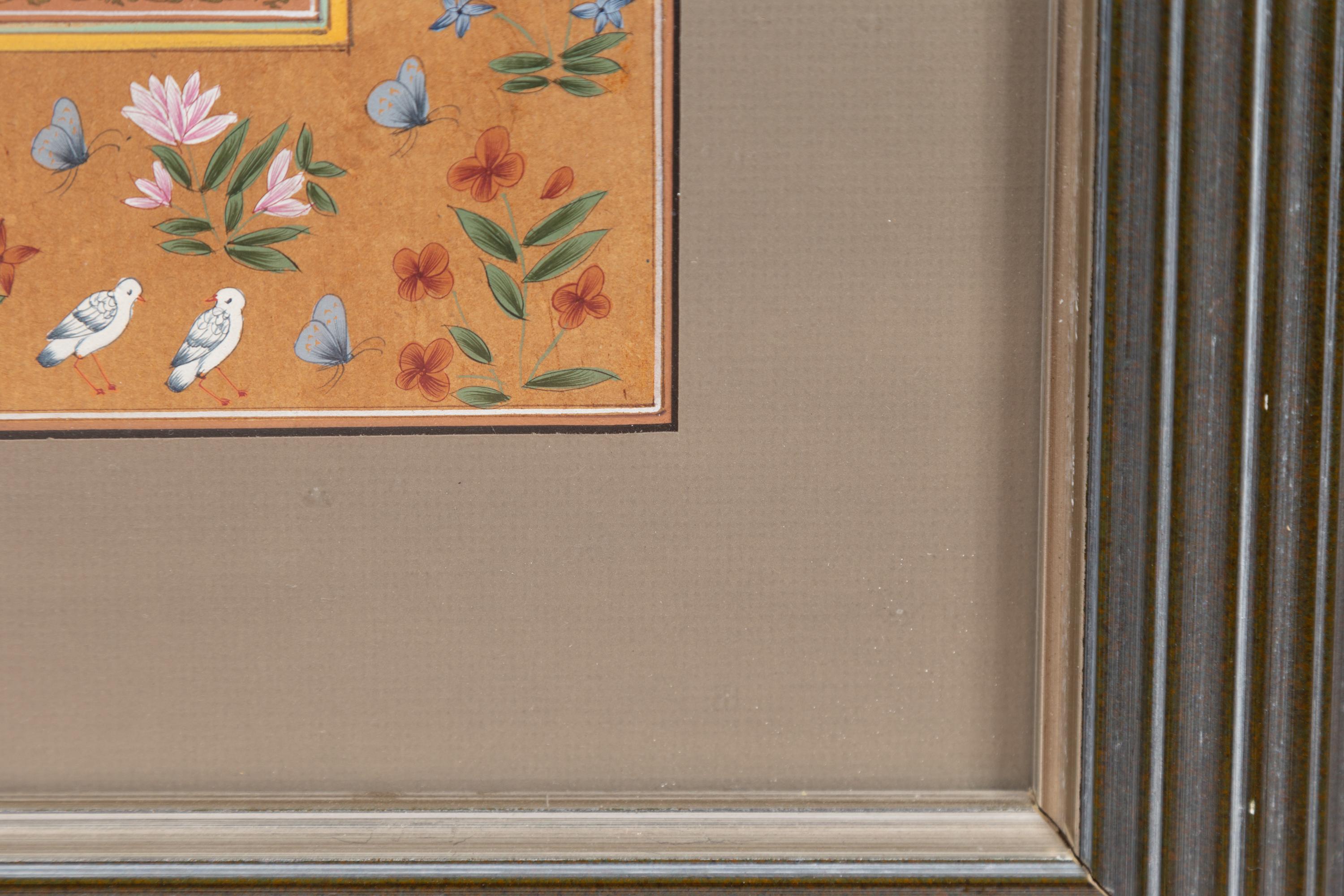 Indian Floral Still-Life from the Midcentury Period with Flowers and Birds 6