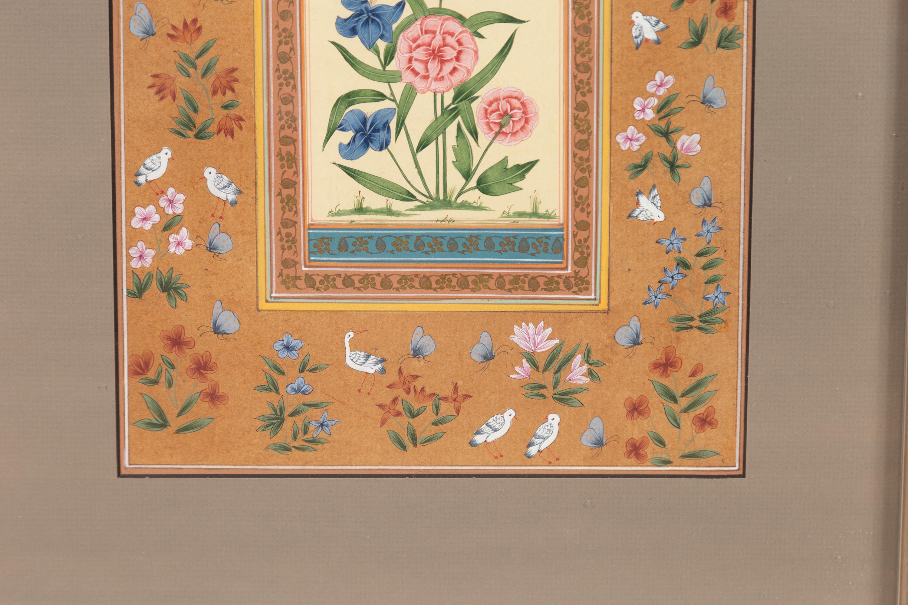 Indian Floral Still-Life from the Midcentury Period with Flowers and Birds 3