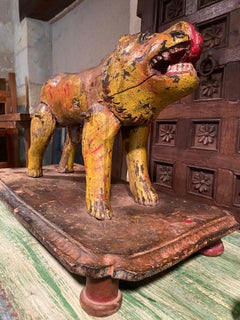 Indian Folk art sculpture of a roaring lion