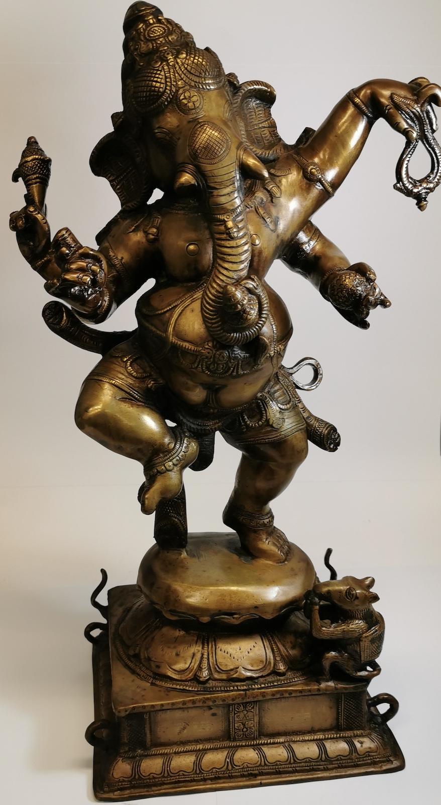 Indian Four-Arm Lord Ganesha Deity Statue For Sale 1