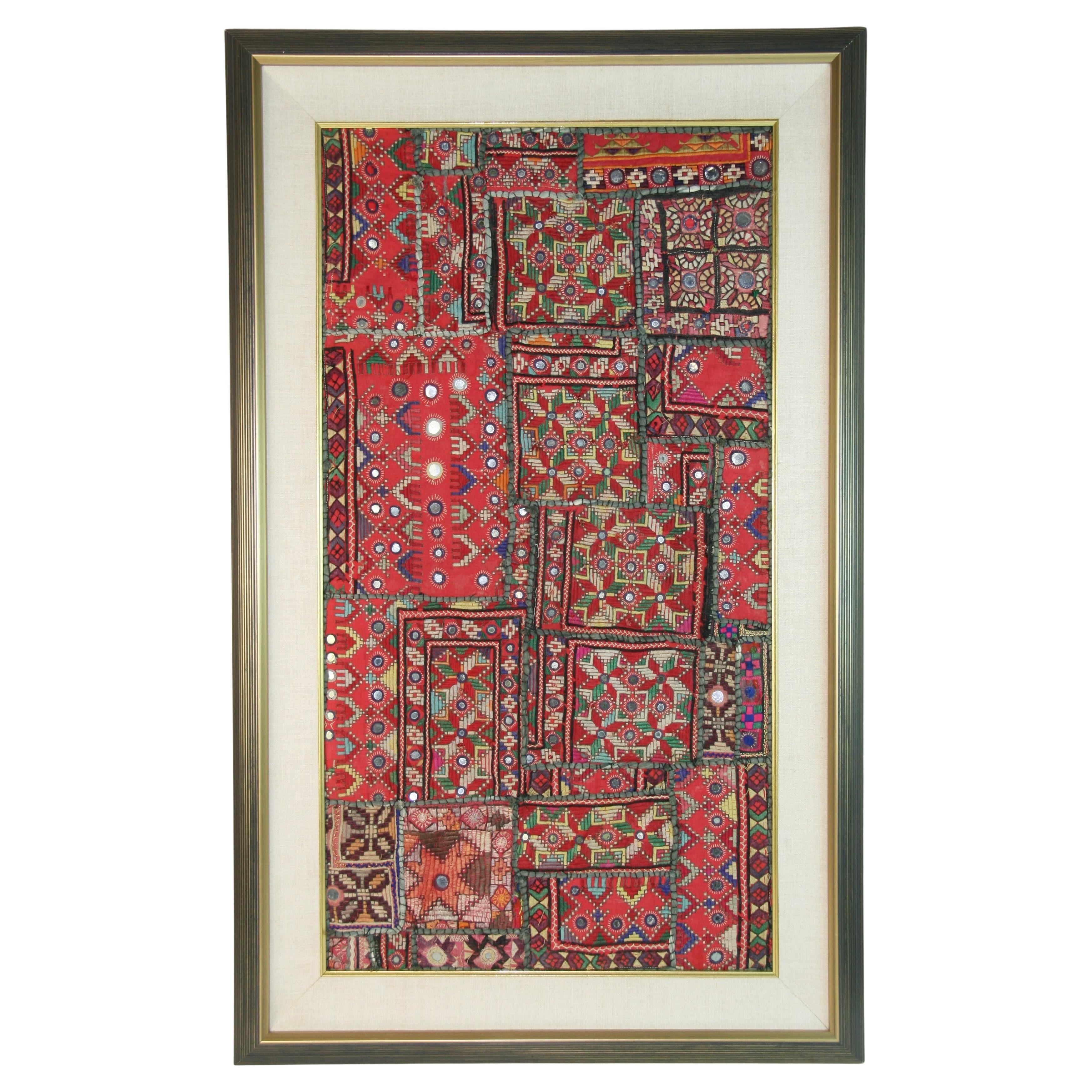 Indisches gerahmtes Textil-Patchwork