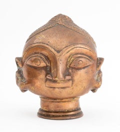 Sculture indiane in bronzo con testa di Gauri, 4