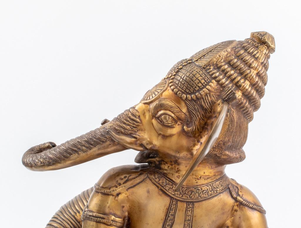 Indian Gilt Bronze Baby Ganesha Sculpture In Good Condition In New York, NY