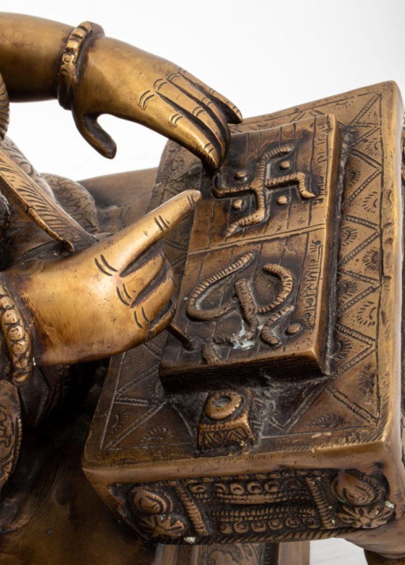 Indian Gilt Bronze Ganesha Sculpture Writing the Mahabharata 6
