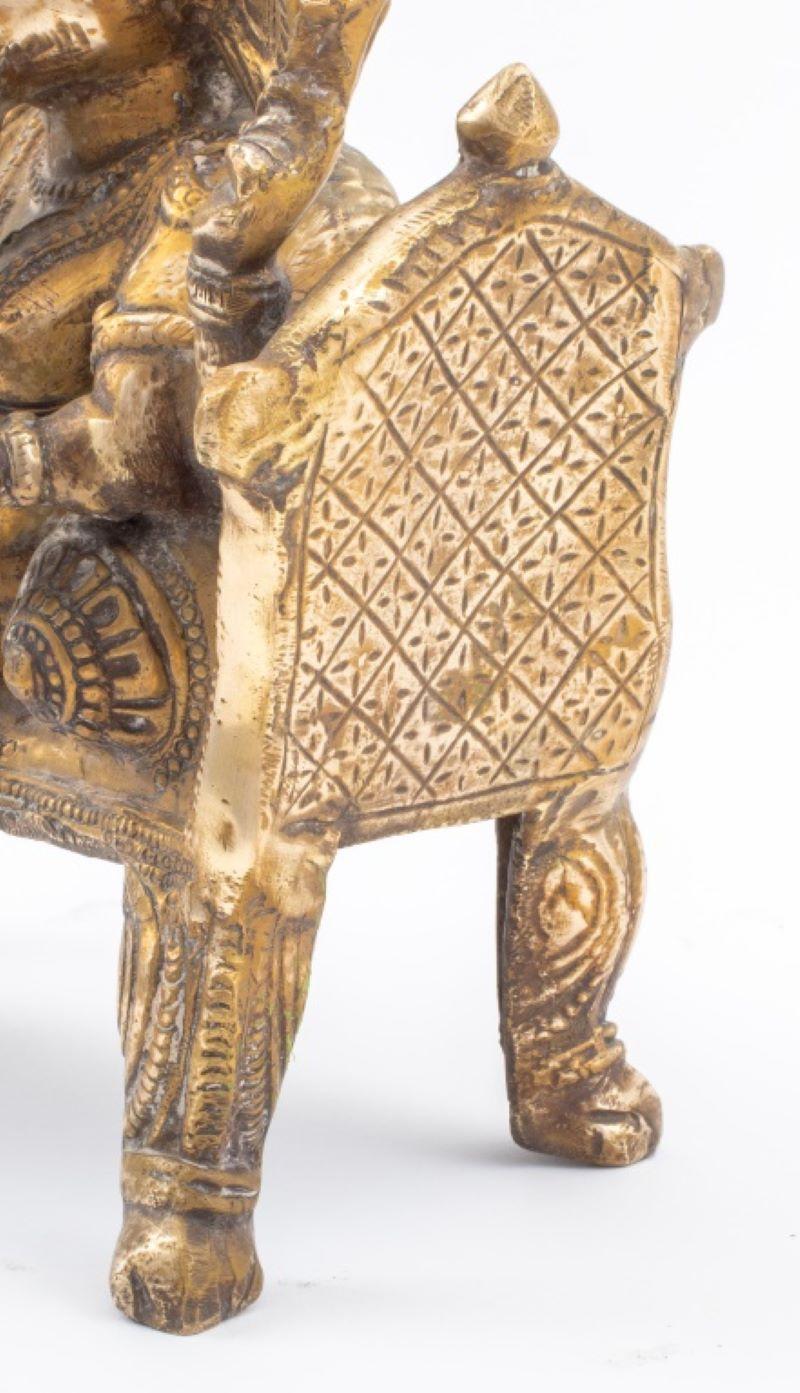 Indian Gilt Bronze Reclining Ganesha Sculpture 5