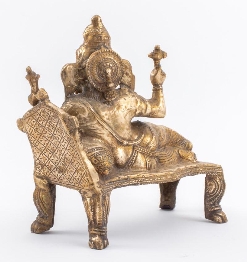 Indian Gilt Bronze Reclining Ganesha Sculpture 2