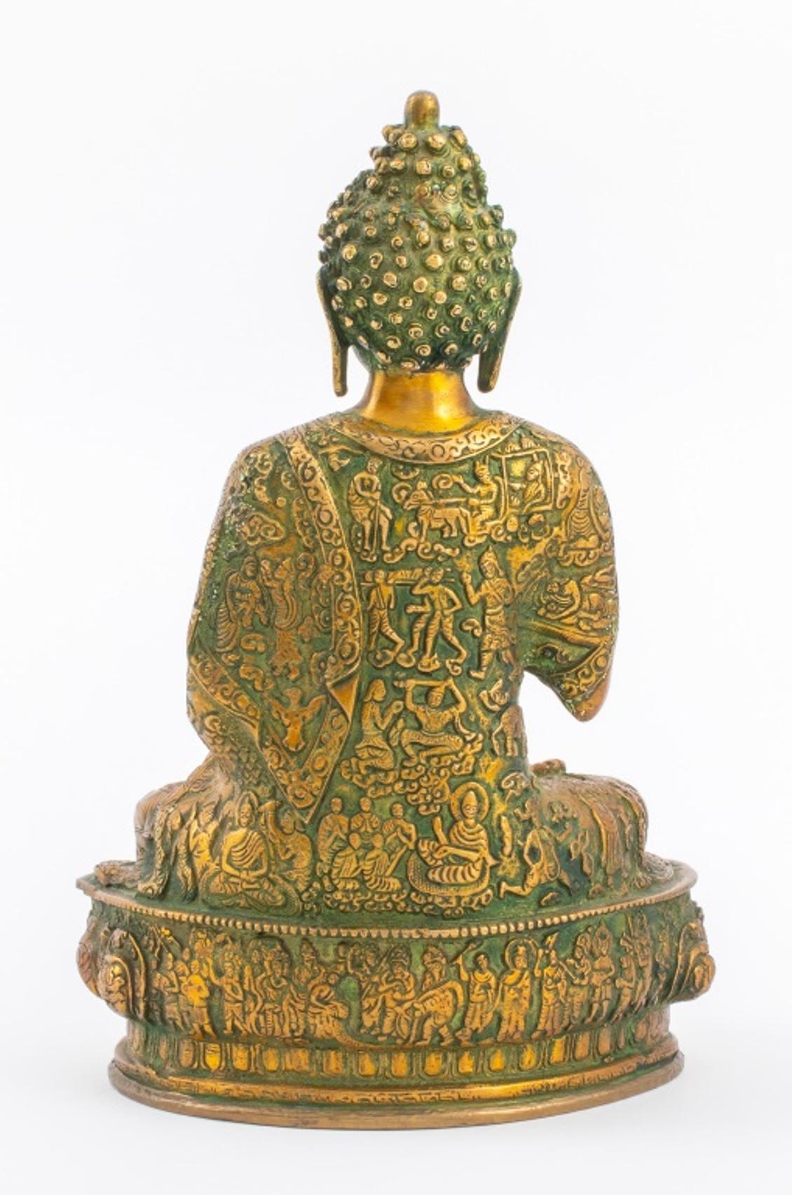 Indian Gilt Metal Buddha Statue In Good Condition In New York, NY