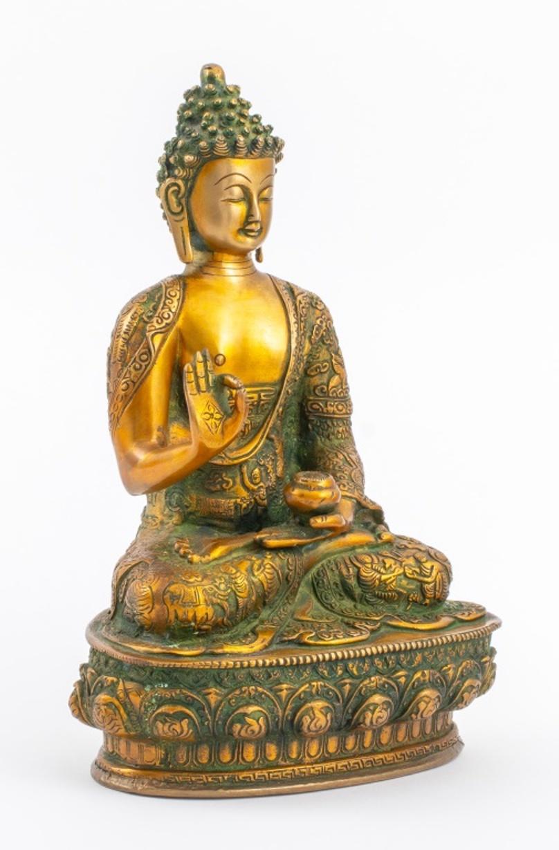 Contemporary Indian Gilt Metal Buddha Statue